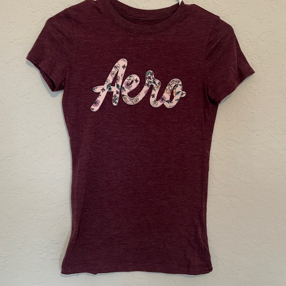Aeropostale S Floral Graphic Tee